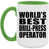 World's Best Drill-Press Operator - 15oz Accent Mug Green