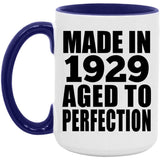 95th Birthday Made In 1929 Aged to Perfection - 15oz Accent Mug Purple