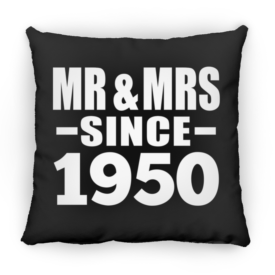 74th Anniversary Mr & Mrs Since 1950 - Throw Pillow Black