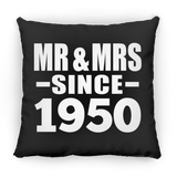 74th Anniversary Mr & Mrs Since 1950 - Throw Pillow Black