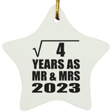 2nd Anniversary Square Root of 4 Years As Mr & Mrs 2023 - Star Ornament