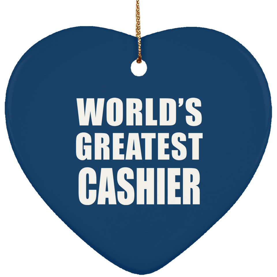 World's Greatest Cashier - Heart Ornament