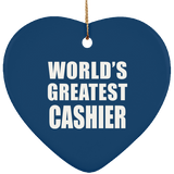 World's Greatest Cashier - Heart Ornament