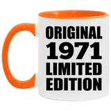53rd Birthday Original 1971 Limited Edition - 11oz Accent Mug Orange