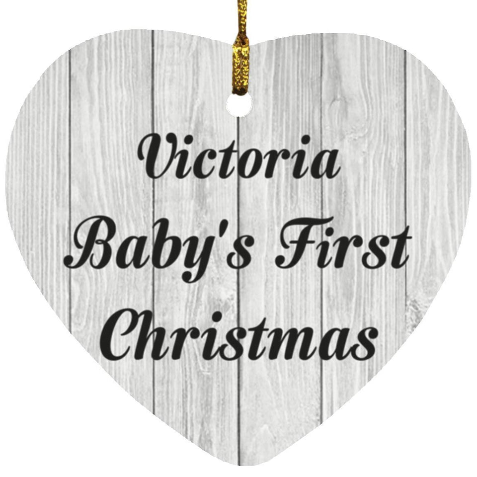 Victoria Baby's First Christmas - Heart Ornament F