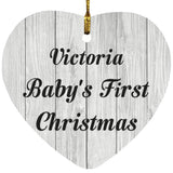 Victoria Baby's First Christmas - Heart Ornament F