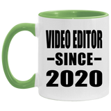 Video Editor Since 2020 - 11oz Accent Mug Green