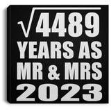 67th Anniversary Square Root of 4489 Years As Mr & Mrs 2023 - Canvas Square