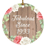 91st Birthday Fabulous Since 1933 - Circle Ornament B