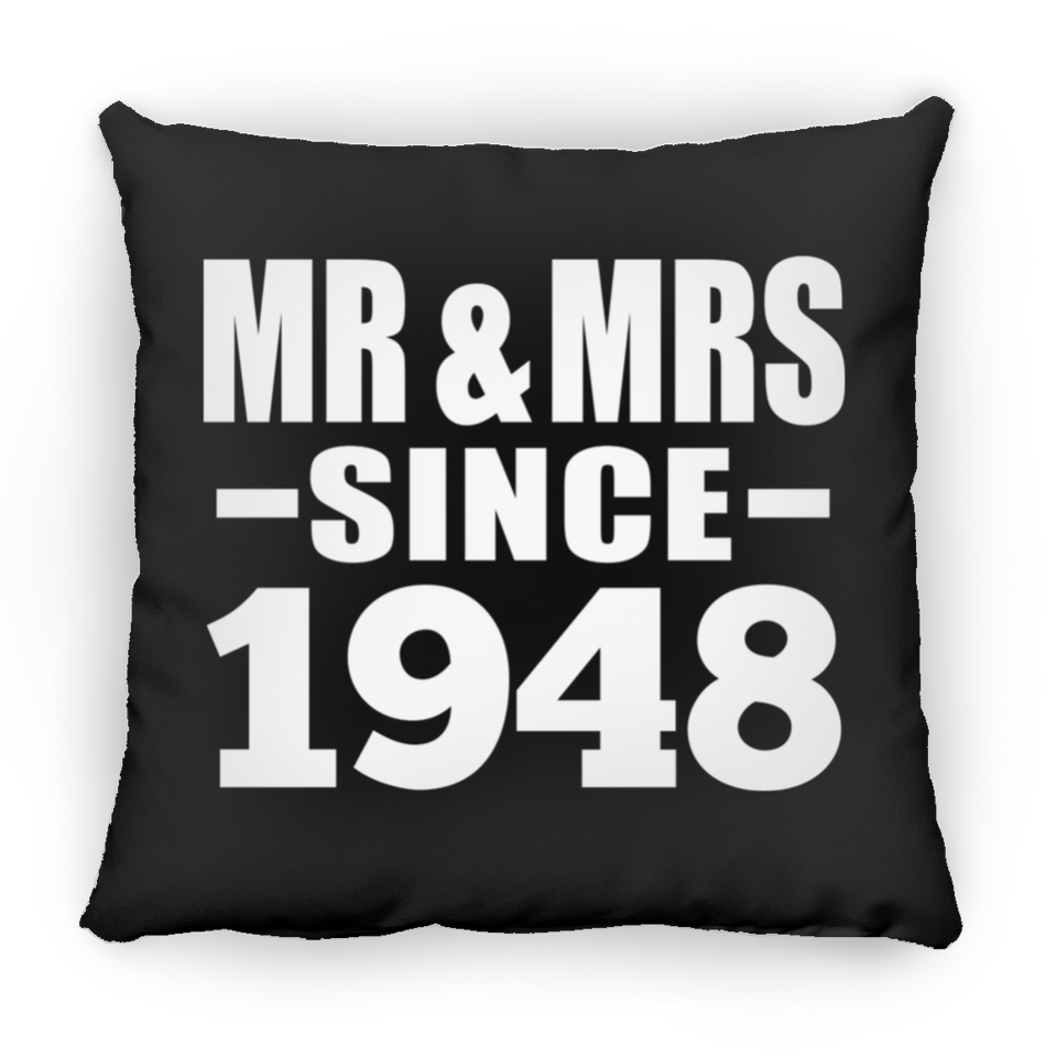 76th Anniversary Mr & Mrs Since 1948 - Throw Pillow Black