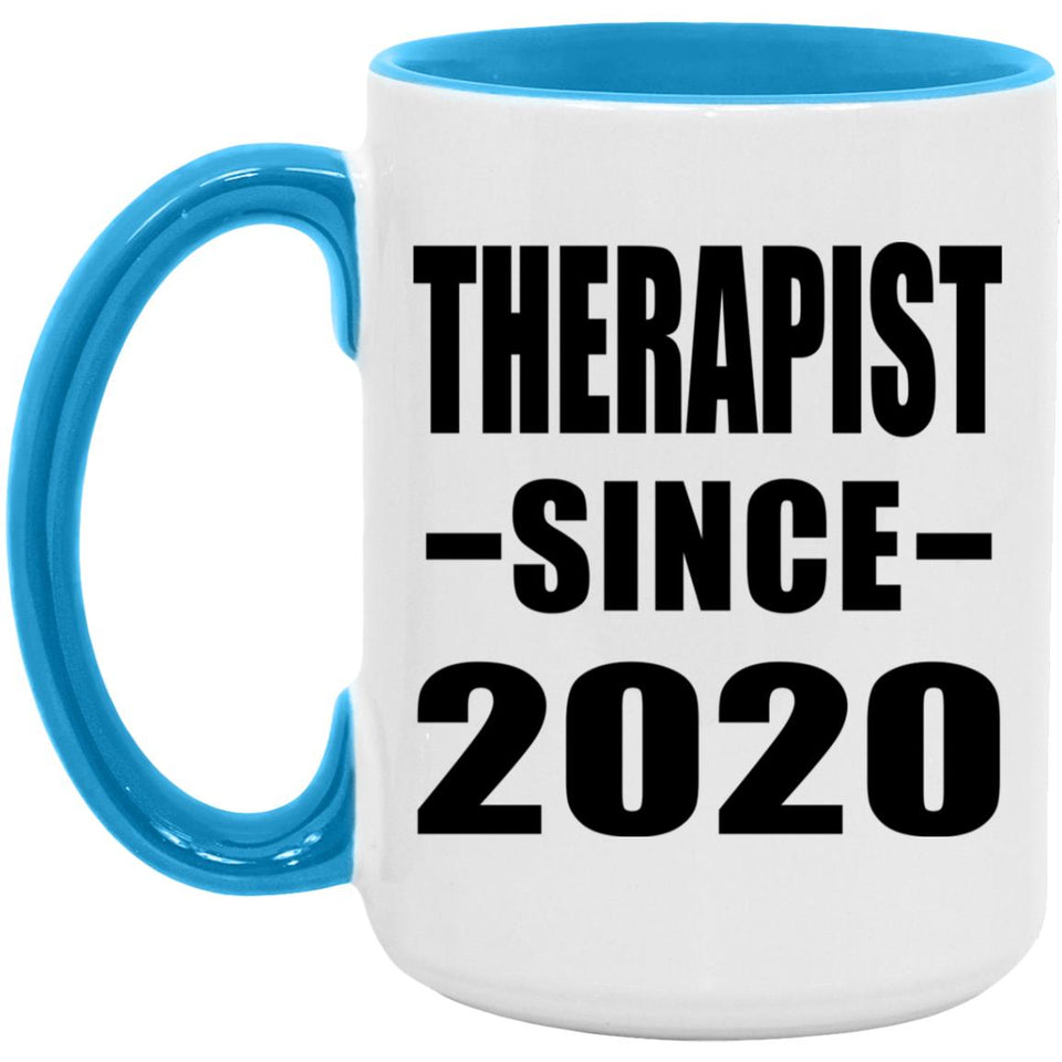 Therapist Since 2020 - 15oz Accent Mug Blue