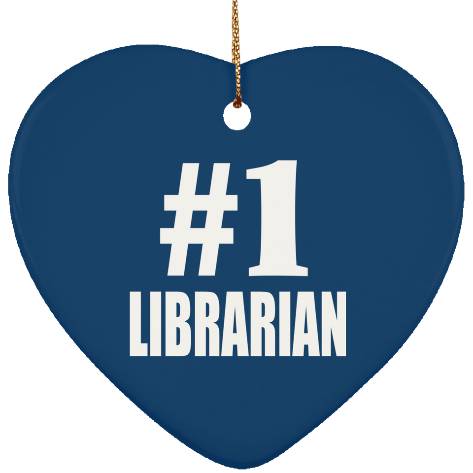 Number One #1 Librarian - Heart Ornament