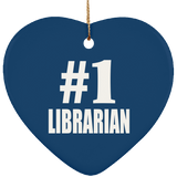 Number One #1 Librarian - Heart Ornament