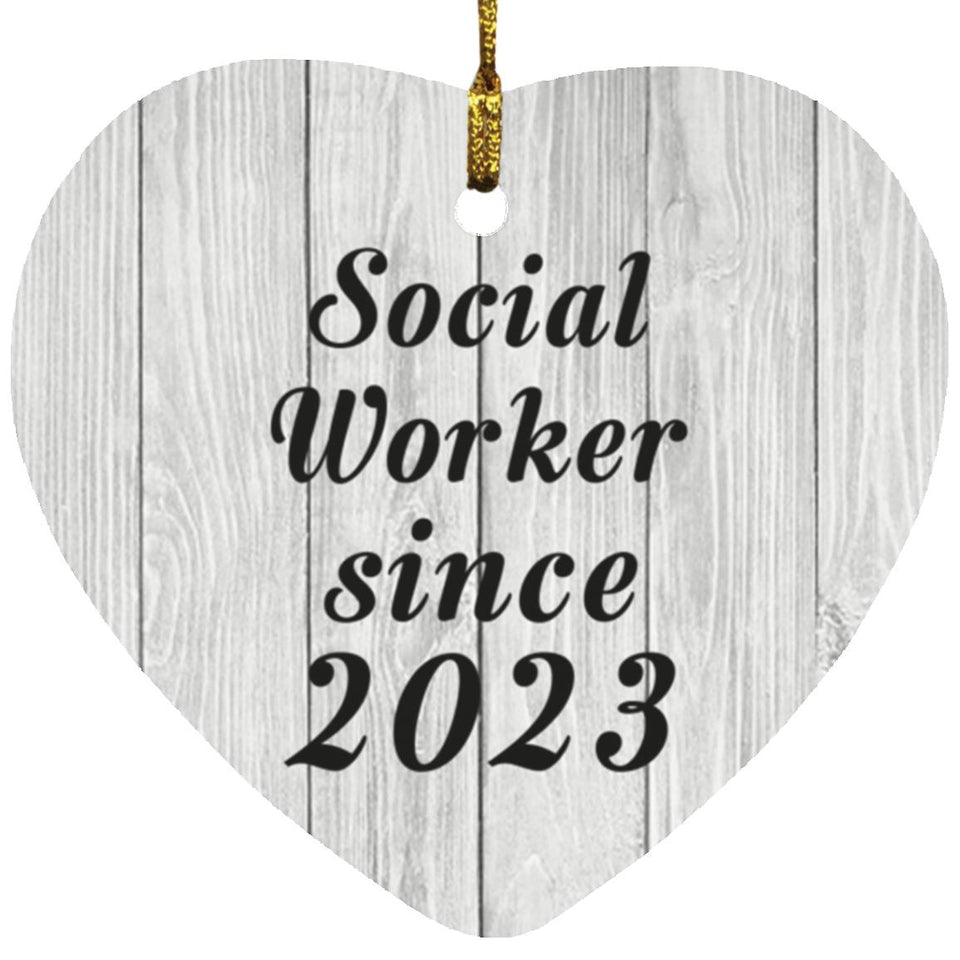 Social Worker Since 2023 - Heart Ornament F