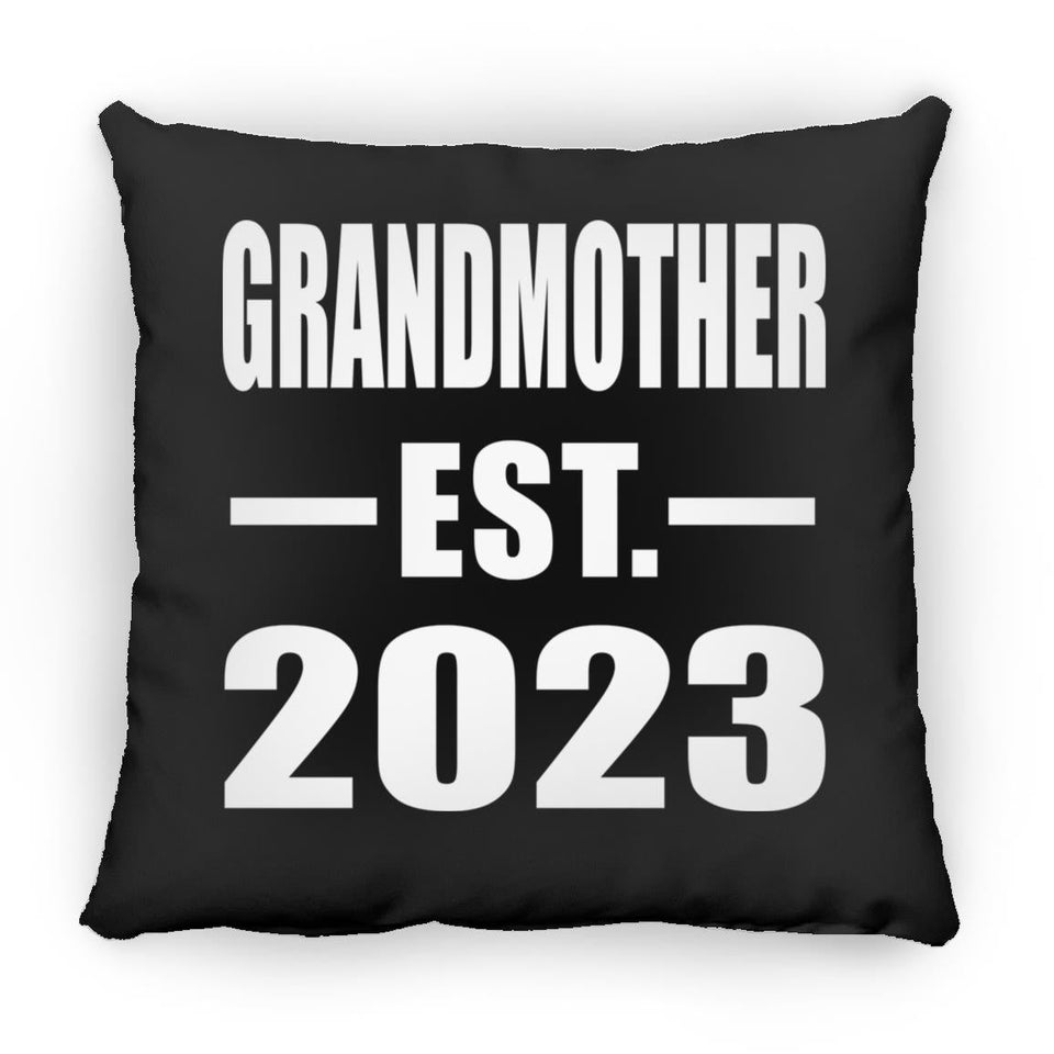 Grandmother Established EST. 2023 - Throw Pillow Black