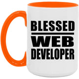 Blessed Web Developer - 15oz Accent Mug Orange