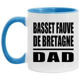 Basset Fauve De Bretagne Dad - 11oz Accent Mug Blue