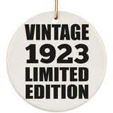 101st Birthday Vintage 1923 Limited Edition - Circle Ornament
