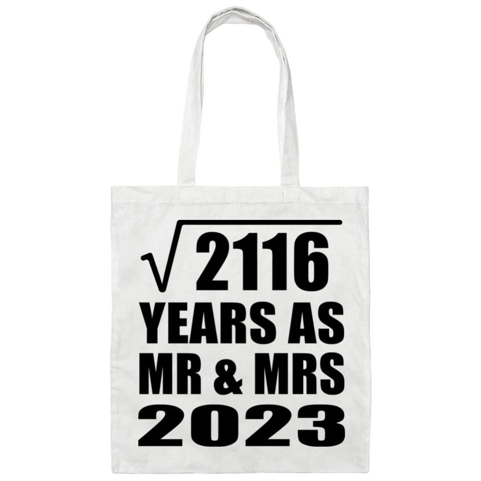 46th Anniversary Square Root of 2116 Years As Mr & Mrs 2023 - Tote Bag White