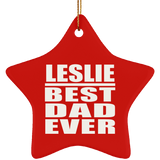 Leslie Best Dad Ever - Star Ornament