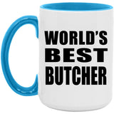 World's Best Butcher - 15oz Accent Mug Blue