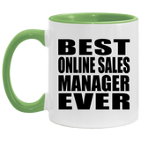 Best Online Sales Manager Ever - 11oz Accent Mug Green