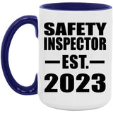 Safety Inspector Established EST. 2023 - 15oz Accent Mug Purple