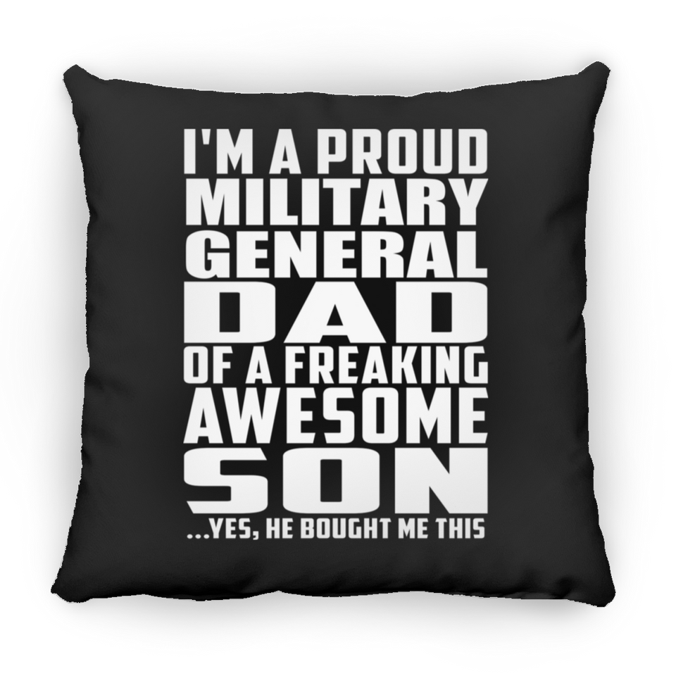 Proud Military General Dad Of Awesome Son - Throw Pillow Black