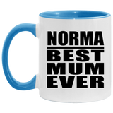 Norma Best Mum Ever - 11oz Accent Mug Blue