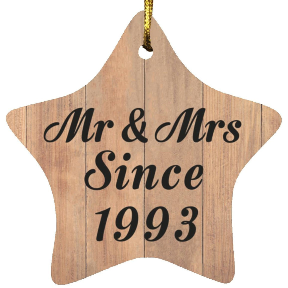 31st Anniversary Mr & Mrs Since 1993 - Star Ornament C