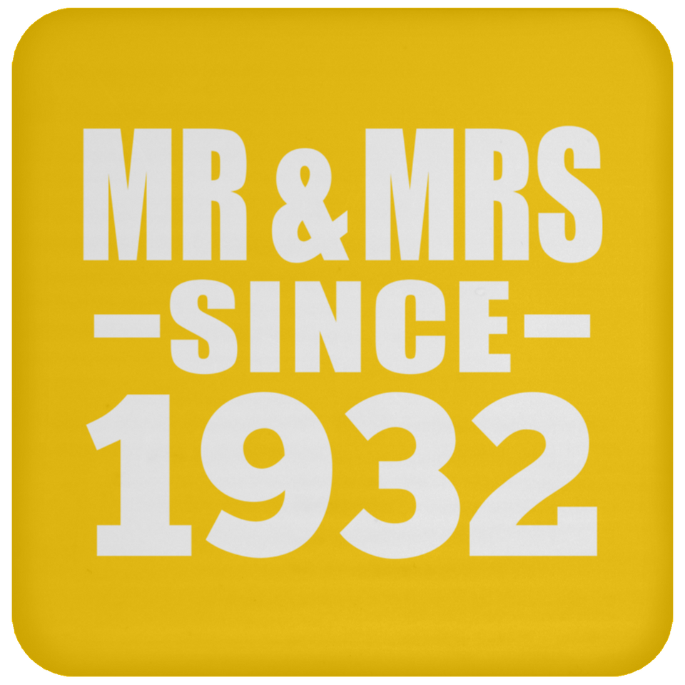 92nd Anniversary Mr & Mrs Since 1932 - Drink Coaster