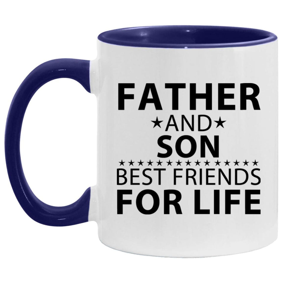 Father and Son, Best Friends For Life - 11oz Accent Mug Purple