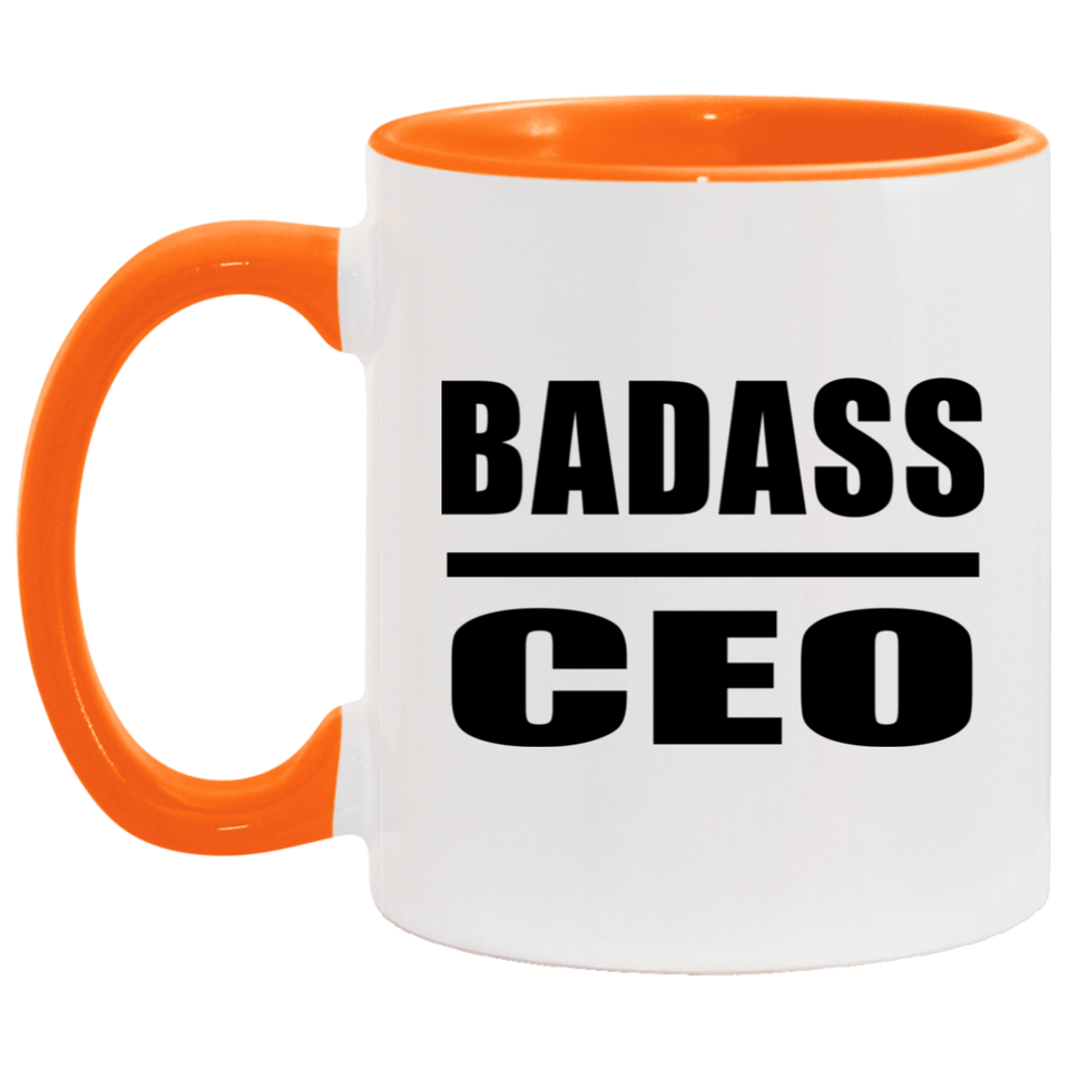 Badass CEO - 11oz Accent Mug Orange