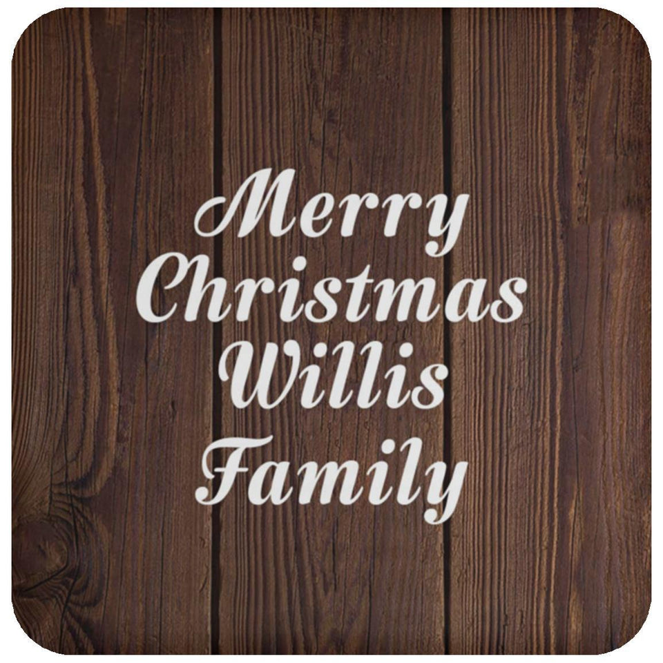 Merry Christmas Willis Family - Drink Coaster D