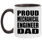 Proud Mechanical Engineer Dad - 11oz Accent Mug Black