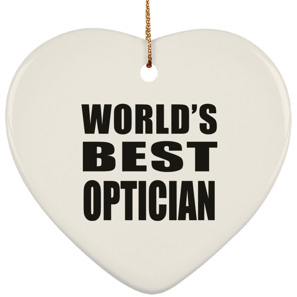 World's Best Optician - Heart Ornament