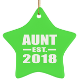 Aunt Established EST. 2018 - Star Ornament