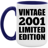 23rd Birthday Vintage 2001 Limited Edition - 15oz Accent Mug Purple