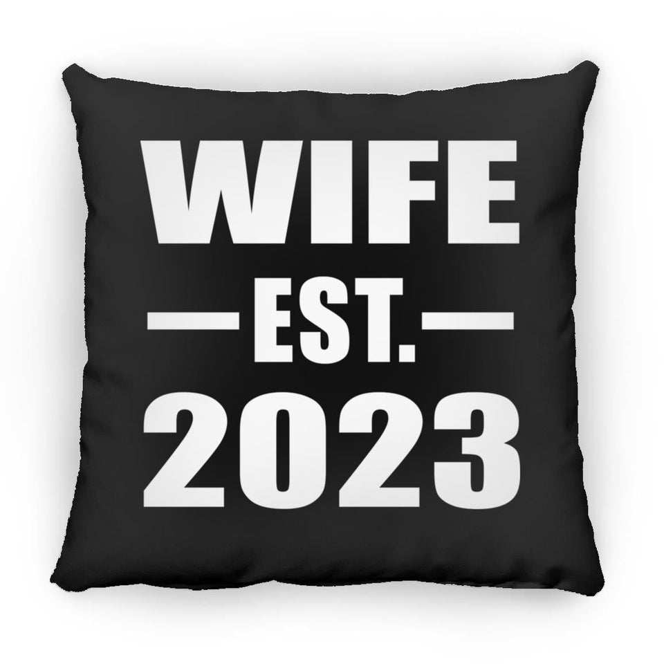 Wife Established EST. 2023 - Throw Pillow Black