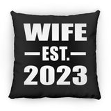 Wife Established EST. 2023 - Throw Pillow Black