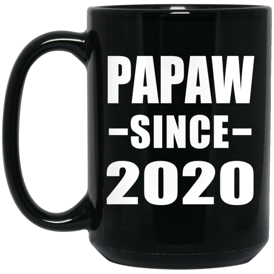 Papaw Since 2020 - 15oz Coffee Mug Black