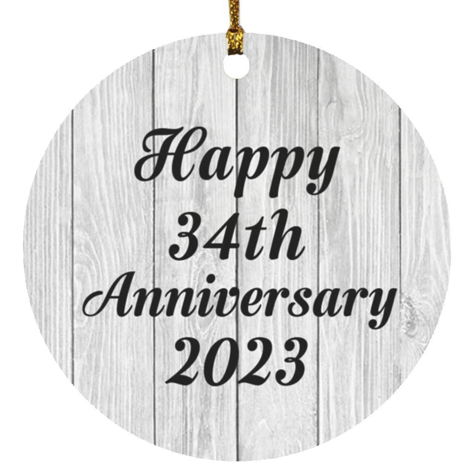 Happy 34th Anniversary 2023 - Circle Ornament F