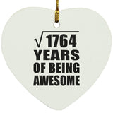 42nd Birthday Square Root of 1764 Years of Being Awesome - Heart Ornament