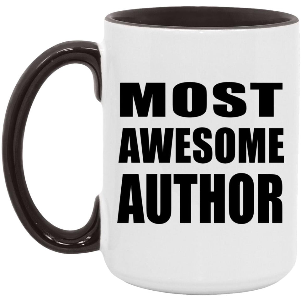 Most Awesome Author - 15oz Accent Mug Black