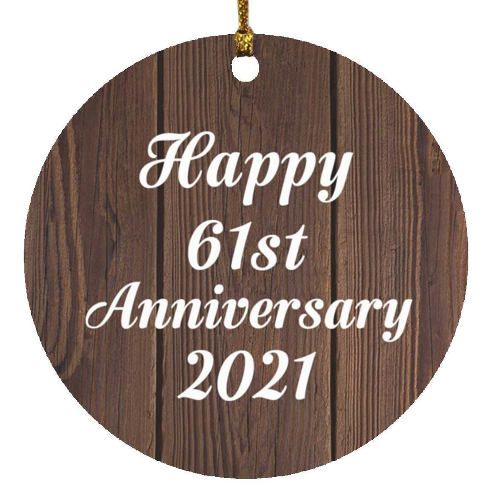 Happy 61st Anniversary 2021 - Circle Ornament D