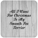 All I Want For Christmas Is My Smooth Fox Terrier - Drink Coaster F