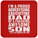Proud Advertising Executive Dad Of Awesome Son - Drink Coaster