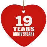 19th Anniversary 19 Years - Heart Ornament