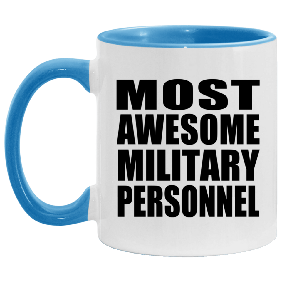 Most Awesome Military Personnel - 11oz Accent Mug Blue