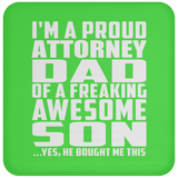 Proud Attorney Dad Of Awesome Son - Drink Coaster